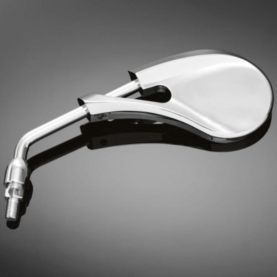 Motocyklové zrcátko Highway Hawk RING, Levá strana, chrom (1ks)